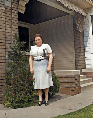 Freda Fialco Dumes in front of 902 N 2nd street